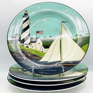 Warren Kimble Sakura Coastal Breeze Salad Plates Set of 4 8"